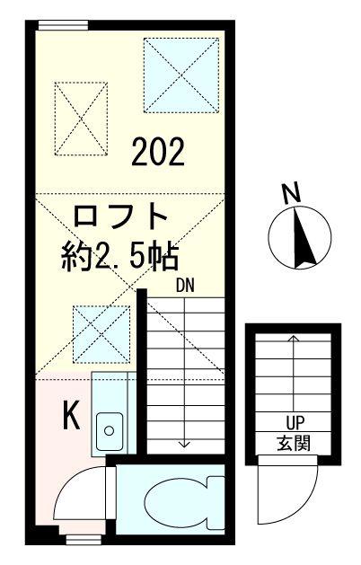 サークルハウス上板橋(ワンルーム/2階)の間取り写真