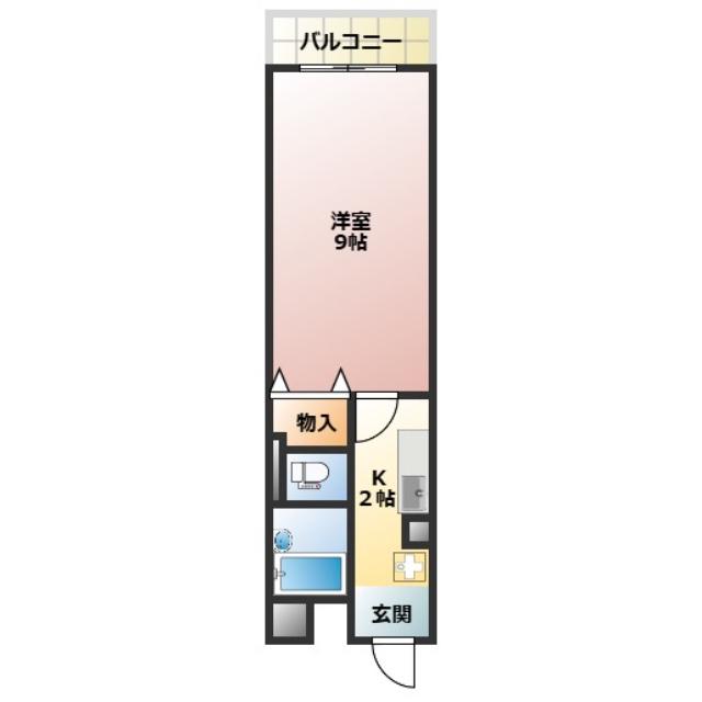 三記マンション久米町(1K/3階)の間取り写真