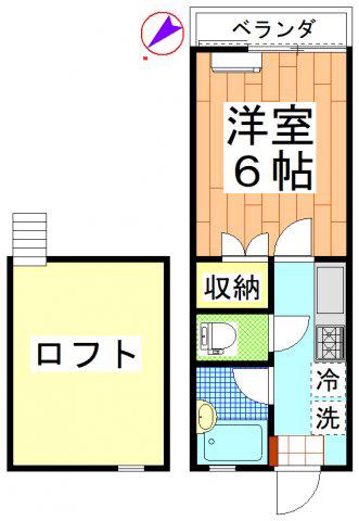 パークサイドK(1K/1階)の間取り写真