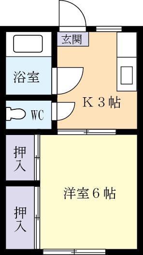 沼尻アパート(1K/1階)の間取り写真