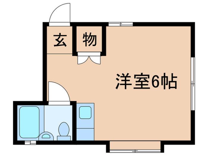 コーポ美鈴(ワンルーム/2階)の間取り写真