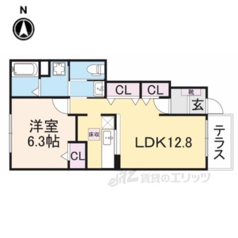アンジュⅠ(1LDK/1階)の間取り写真