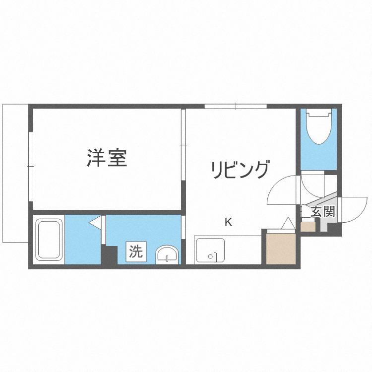 シンエービル(1DK/4階)の間取り写真