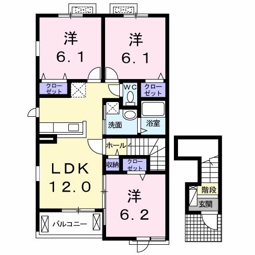 ル・グラン矢三 II(3LDK/2階)の間取り写真