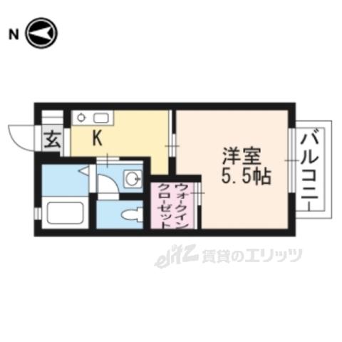 メゾンドパーシモン(1K/2階)の間取り写真