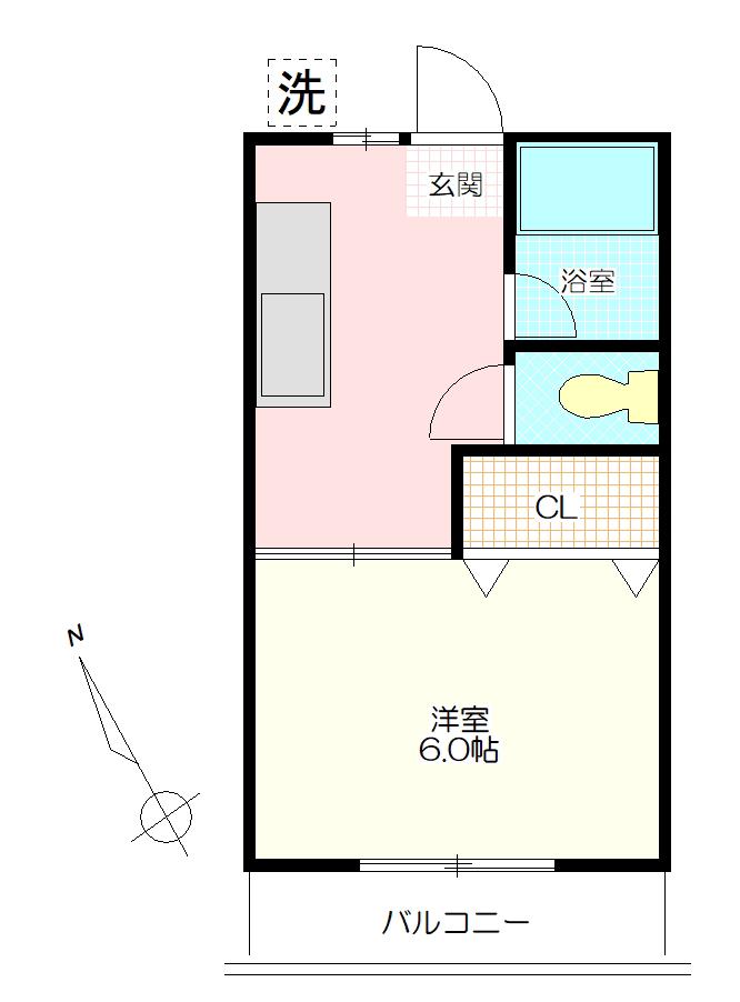 第2田辺コーポ(1K/2階)の間取り写真