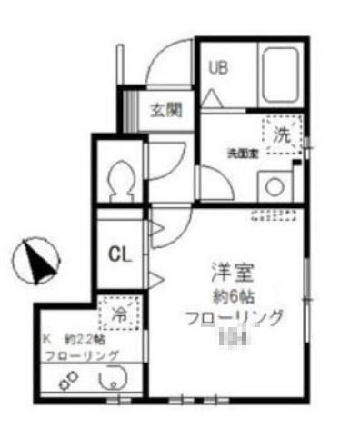 グレースM(1K/1階)の間取り写真