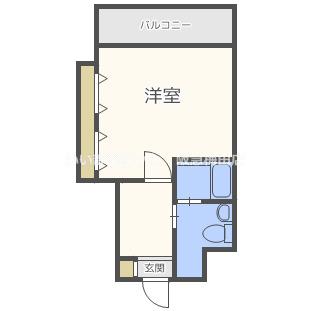 プラディオ森小路(1K/4階)の間取り写真