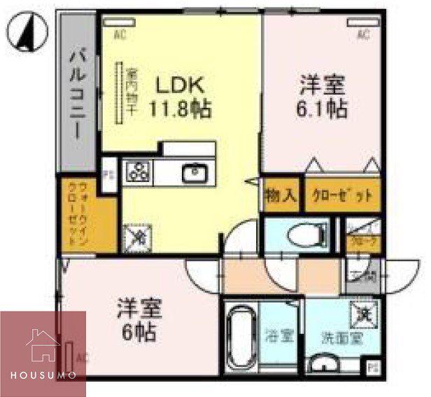 MAISON DE ESPOIR 豊里(2LDK/3階)の間取り写真