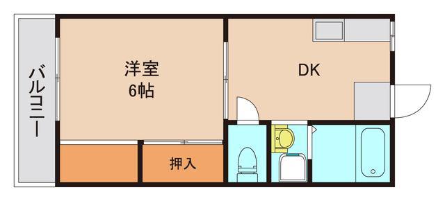ヴィオラB(1DK/1階)の間取り写真