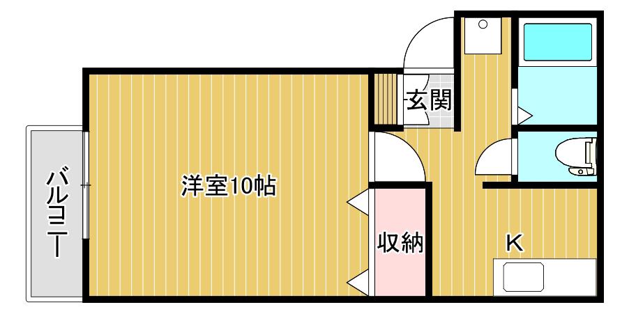 トリコロールハウス(1K/2階)の間取り写真