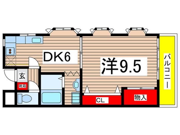 ブルーマンションSH(1DK/4階)の間取り写真