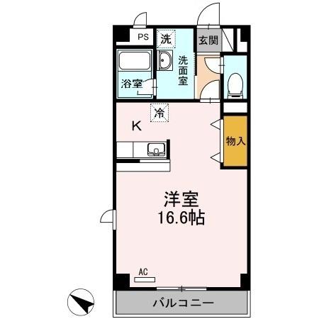 BELLVILLE(ワンルーム/2階)の間取り写真