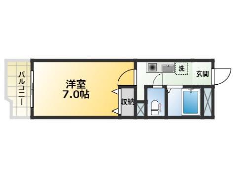 レインメーカー(1K/1階)の間取り写真