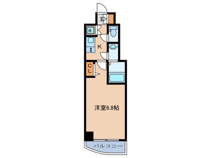 ROYAL ASHLEY MIYAKOJIMA(1K/5階)の間取り写真