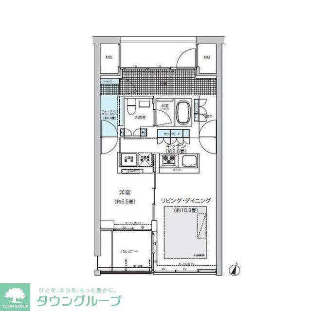 ガーデニエール砧 ウエスト(1LDK/2階)の間取り写真