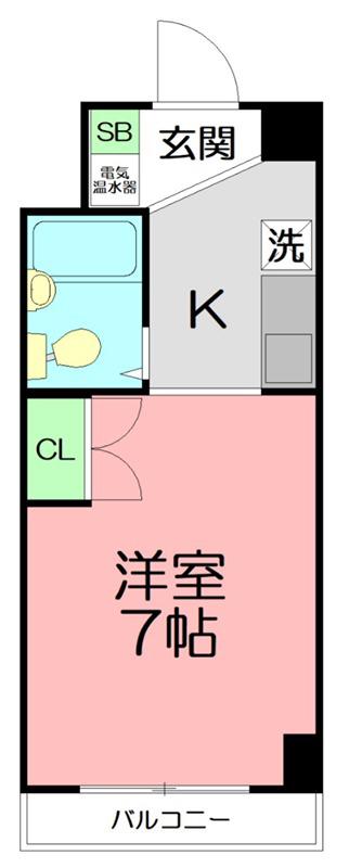 エストレージャ湘南(ワンルーム/3階)の間取り写真