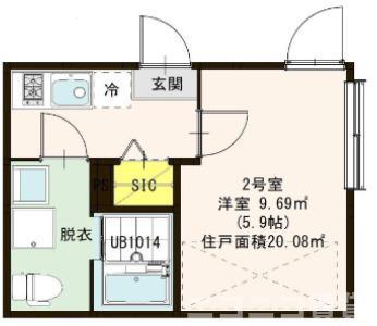 クレールゾン千住大橋(1K/3階)の間取り写真