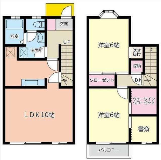 タウン・ヴィレッジ A棟(2SLDK/1階)の間取り写真