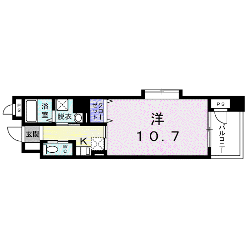 クレメント タカラ(1K/7階)の間取り写真