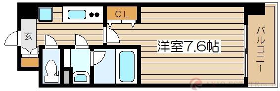 レジュールアッシュJUSO(1K/7階)の間取り写真