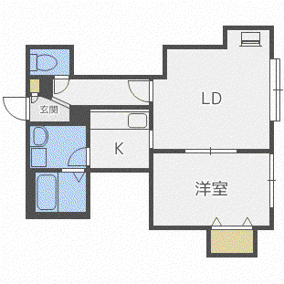 RITZ ONE(1LDK/3階)の間取り写真
