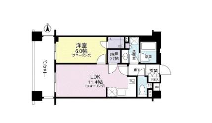 クレアホームズ新宿百人町(1LDK/2階)の間取り写真