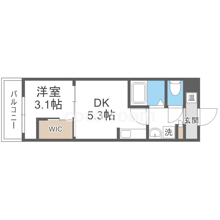 SERENITE-04(1DK/9階)の間取り写真