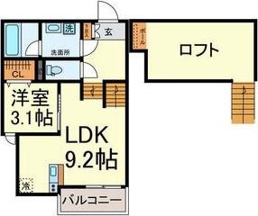 FAMILY STAGE川名II(1LDK/1階)の間取り写真