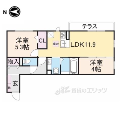 AVENIR(2LDK/1階)の間取り写真