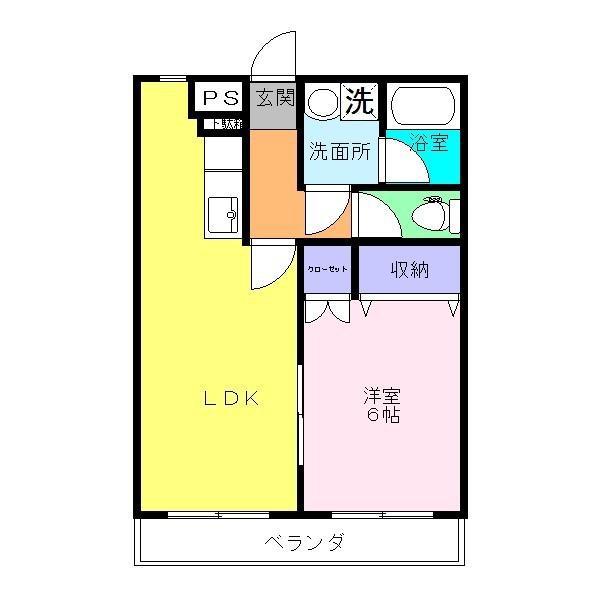 ウィスタリア3(1LDK/1階)の間取り写真