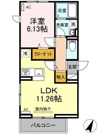 ルニア・ルミニス(1LDK/3階)の間取り写真