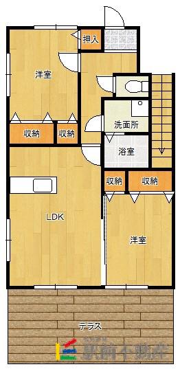 CASAFIORE中原(2LDK/1階)の間取り写真