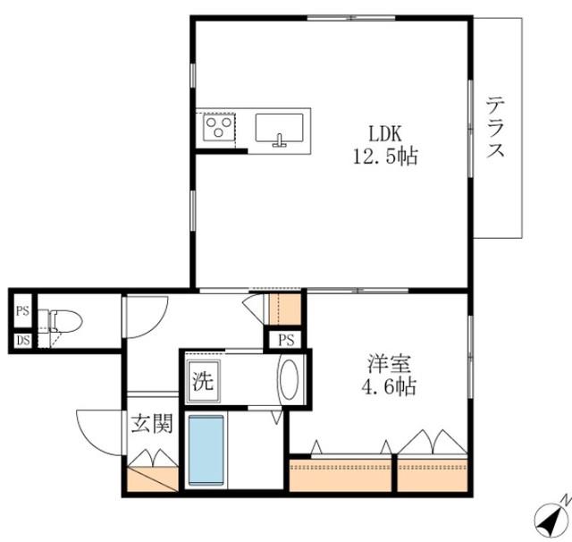 PRENDRE・M(1LDK/1階)の間取り写真
