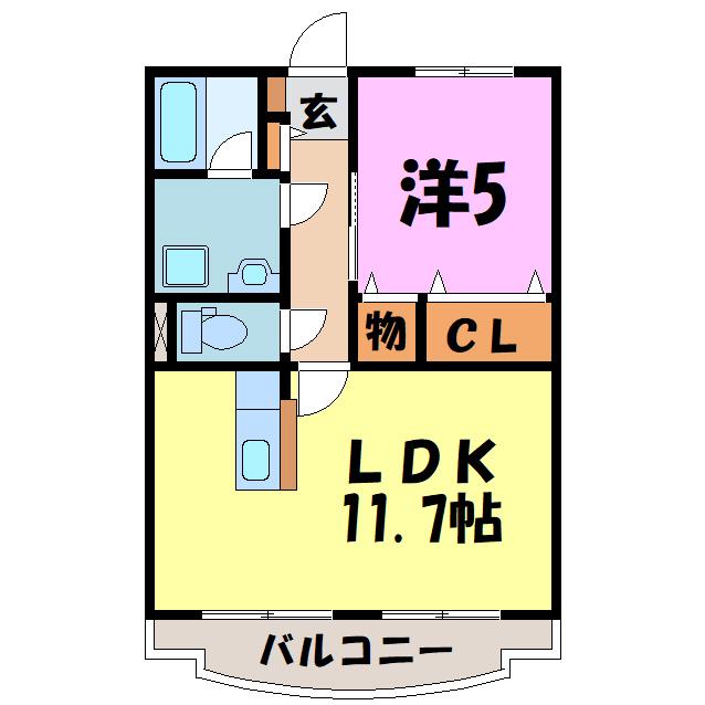 ELSEEDエルシード(1LDK/1階)の間取り写真