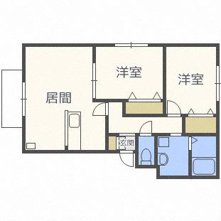 コーリン16(2LDK/1階)の間取り写真