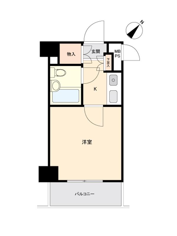 クリオ横浜平沼壱番館(1K/2階)の間取り写真