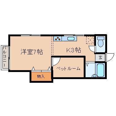 ダイワマンション(1SK/2階)の間取り写真
