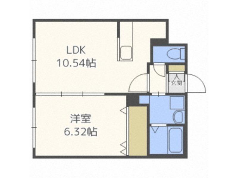 ブランドールプレミア(1LDK/3階)の間取り写真