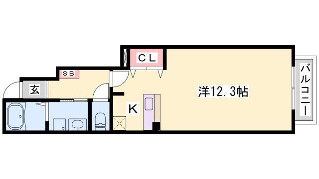 サンシャインフォレストII(1K/1階)の間取り写真