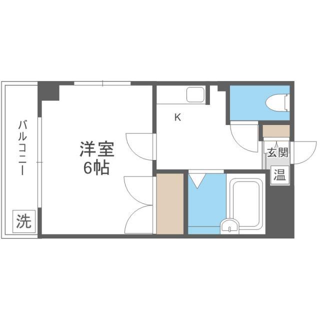 末広13番館(1K/3階)の間取り写真