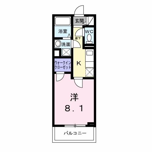 王塚台7丁目アパート(1K/3階)の間取り写真