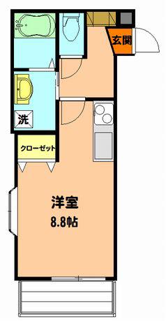 CASA北与野(ワンルーム/2階)の間取り写真