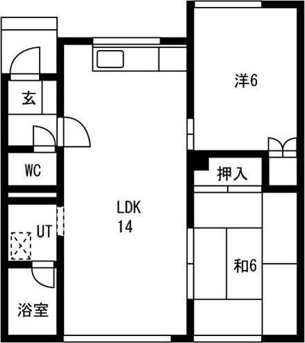西麻生館(2LDK/2階)の間取り写真