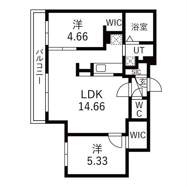 GA-N3W30 MS(2LDK/3階)の間取り写真