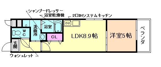 フジパレス池田南II番館(1LDK/1階)の間取り写真