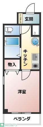フロールM(1K/2階)の間取り写真