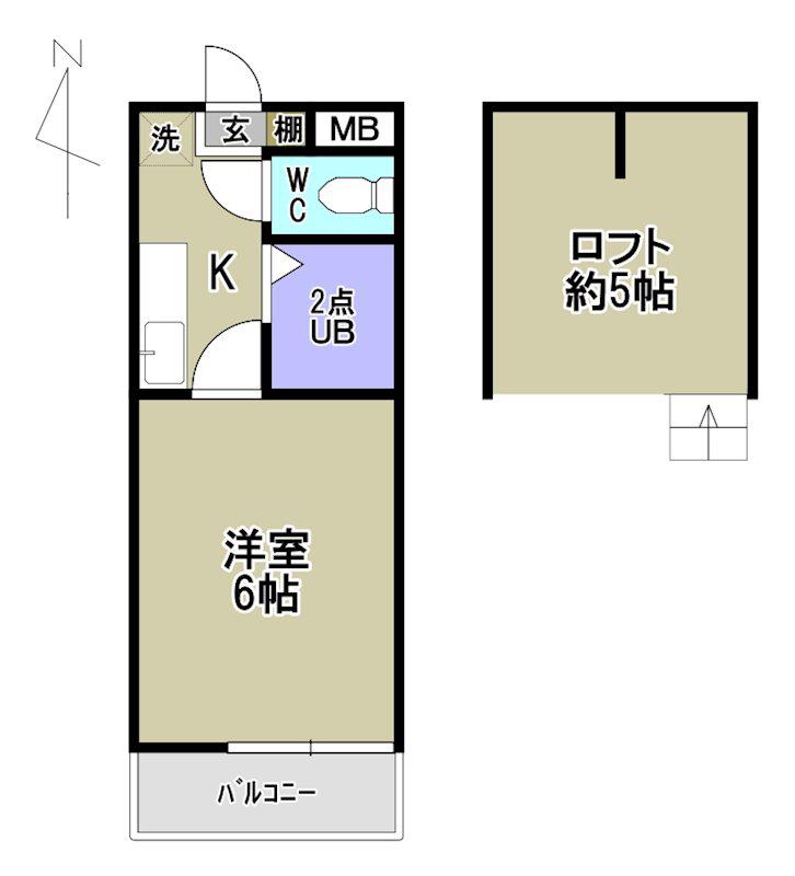 ハイツSHIOZAKI(1K/2階)の間取り写真
