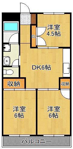 ベルガ中曽根(3DK/2階)の間取り写真