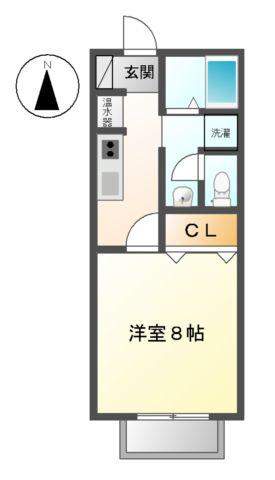 LA TOUR(1K/2階)の間取り写真